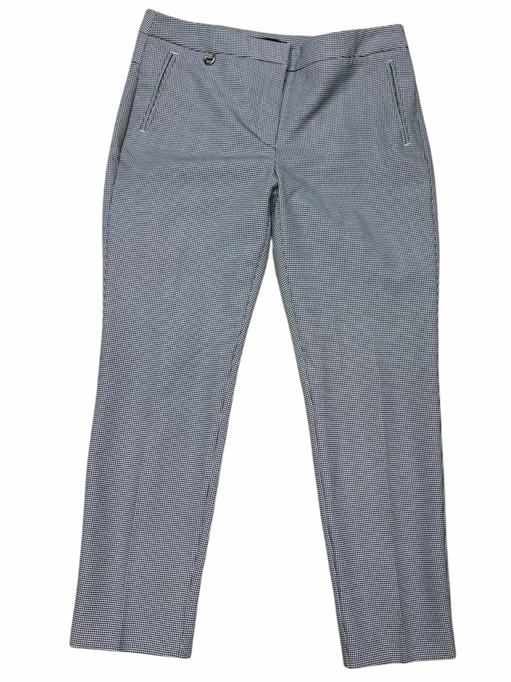 Adrianna Papell Black White Houndstooth Slim Ankle Pants Size 10